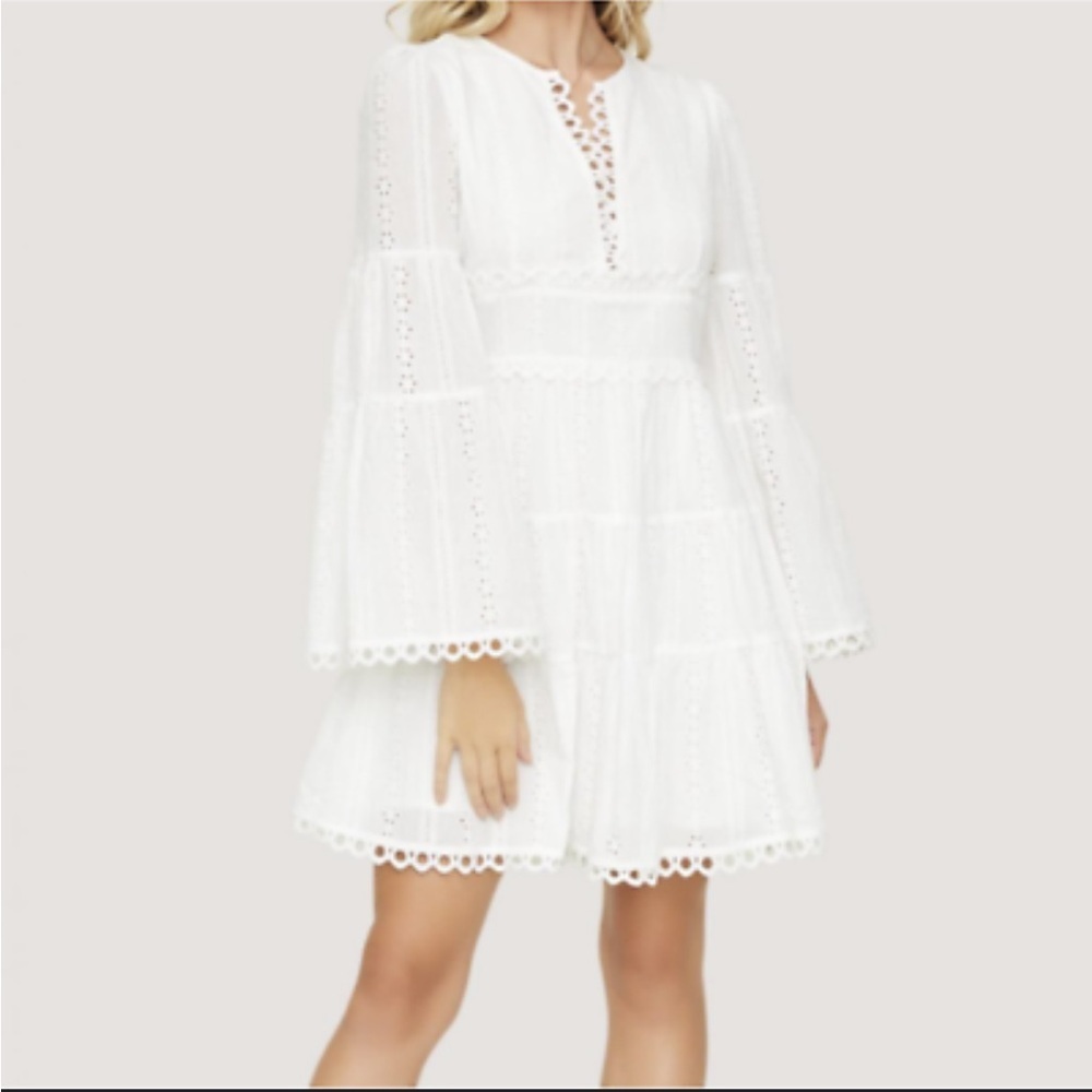 Lost + Wander NWT Everlasting Long Sleeve Cotton Eyelet Cottagecore Dress - Picture 3 of 9